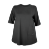 Bammode grote maten t shirts dames met ronde hals en zakje in zwart - maten 44 t/m 62