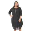 Bammode grote maten jurk in tuniekstijl in zwart - maten 44 t/m 62