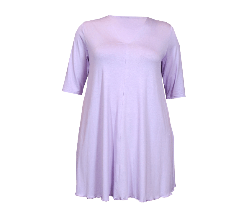 Ebifin dames longshirt met lange mouwen, ronde hals, basic