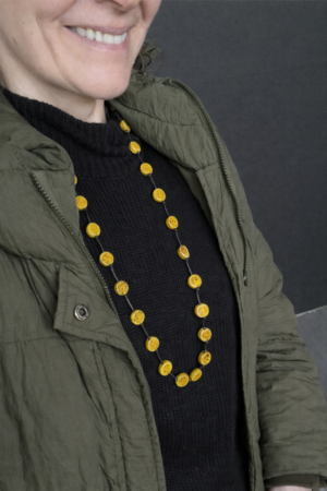 Ketting keramiek ronde geel