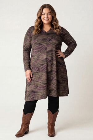 Tuniek Gonny | Olive Shadow | Viscose | 110 cm