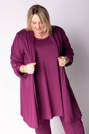 Vest Renske | Viscose | Oprol mouwen | 100cm