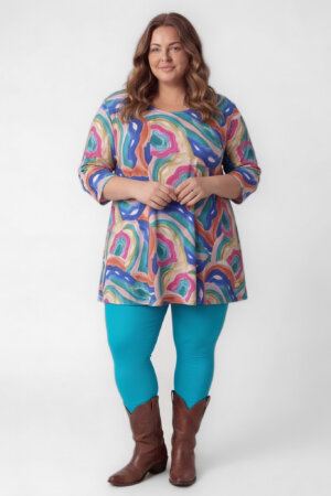 Top Durkje 86cm | Watercolor Flow | 3/4 mouw | Viscose