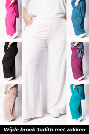 Wijde Broek Judith met Zakken | Viscose | 3 Lengtes (68/74/80 cm)