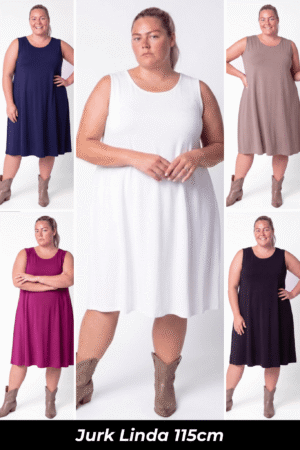PRE-ORDER | Jurk Linda | Mouwloos | A-lijn | Viscose | ca. 115cm