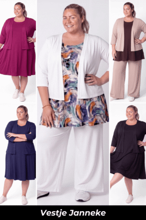 PRE-ORDER | Vestje Janneke | 3/4 mouwen | Viscose | ca. 60cm