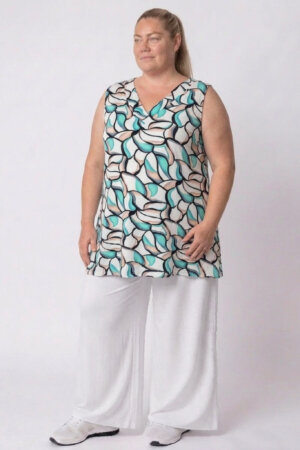 PRE-ORDER | Top Ingrid | Sea Glas | Wijde A-lijn | 86-88 cm | Viscose